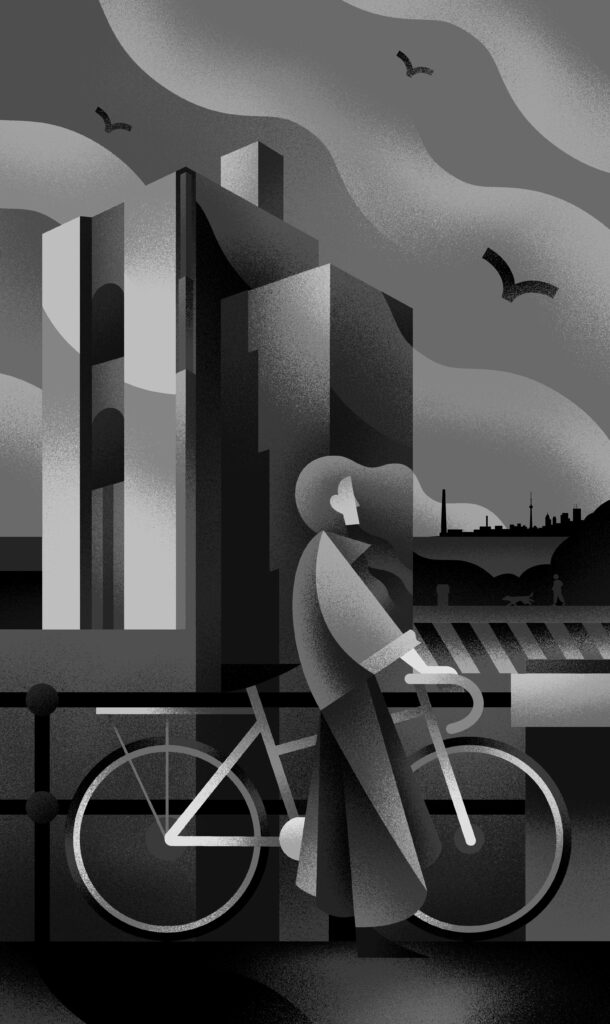 Illustration by Dave Murray for Pamela Divinsky's January | February 2025 review of three books on Toronto neighbourhoods.