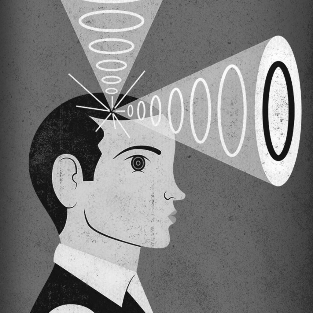 Illustration by Blair Kelly for John Casey’s November 2025 review of “These Memories Do Not Belong to Us” by Yiming Ma.