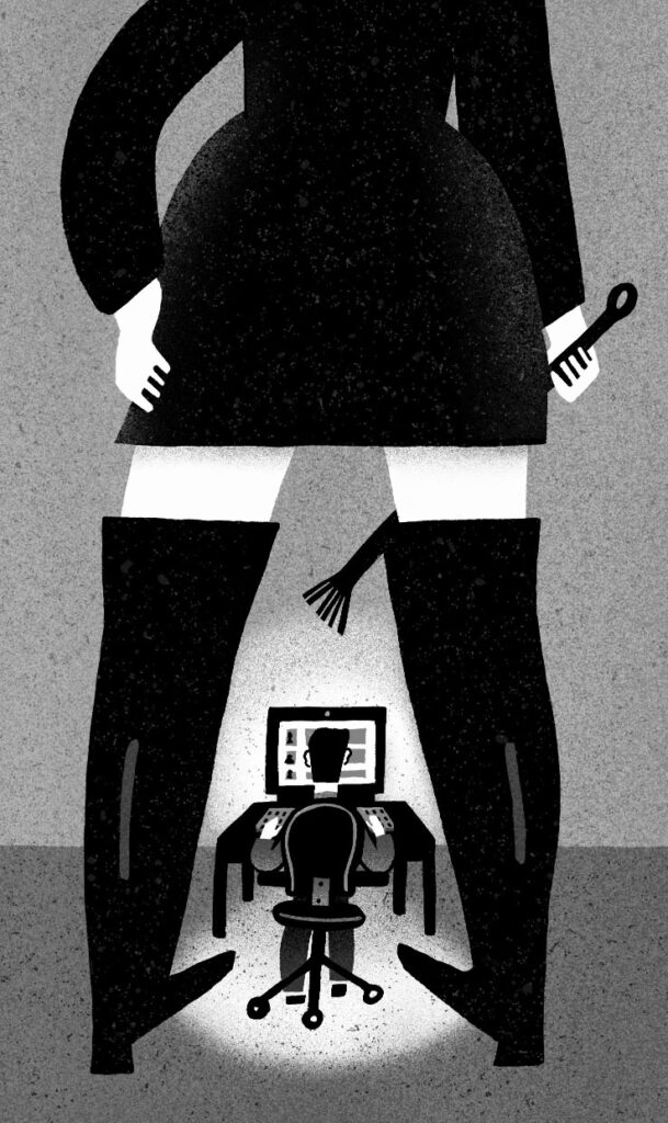 Illustration by Sandi Falconer for Kevin Jagernauth’s November 2025 review of “Self Care” by Russell Smith.