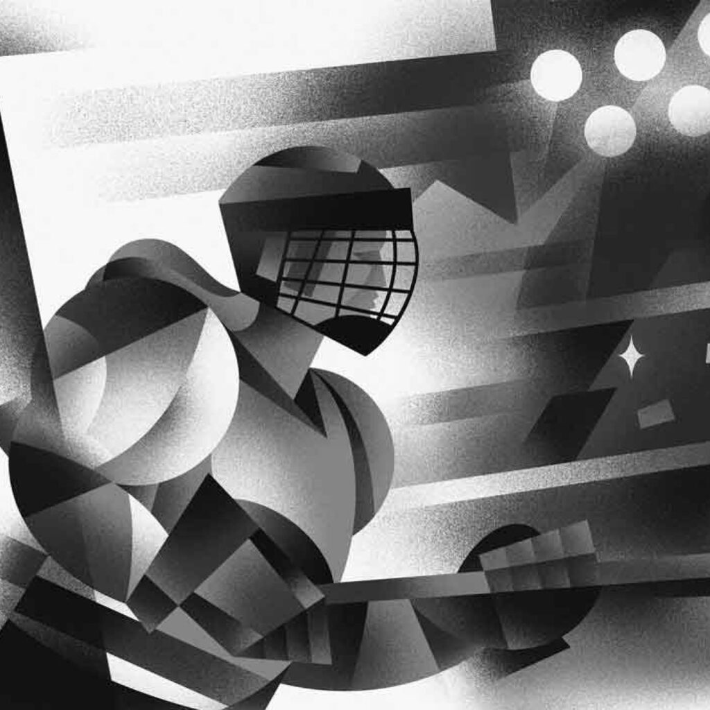 An illustration by Dave Murray for Paul W. Bennett March 2026 review of “Breakaway” by Karissa Donkin.