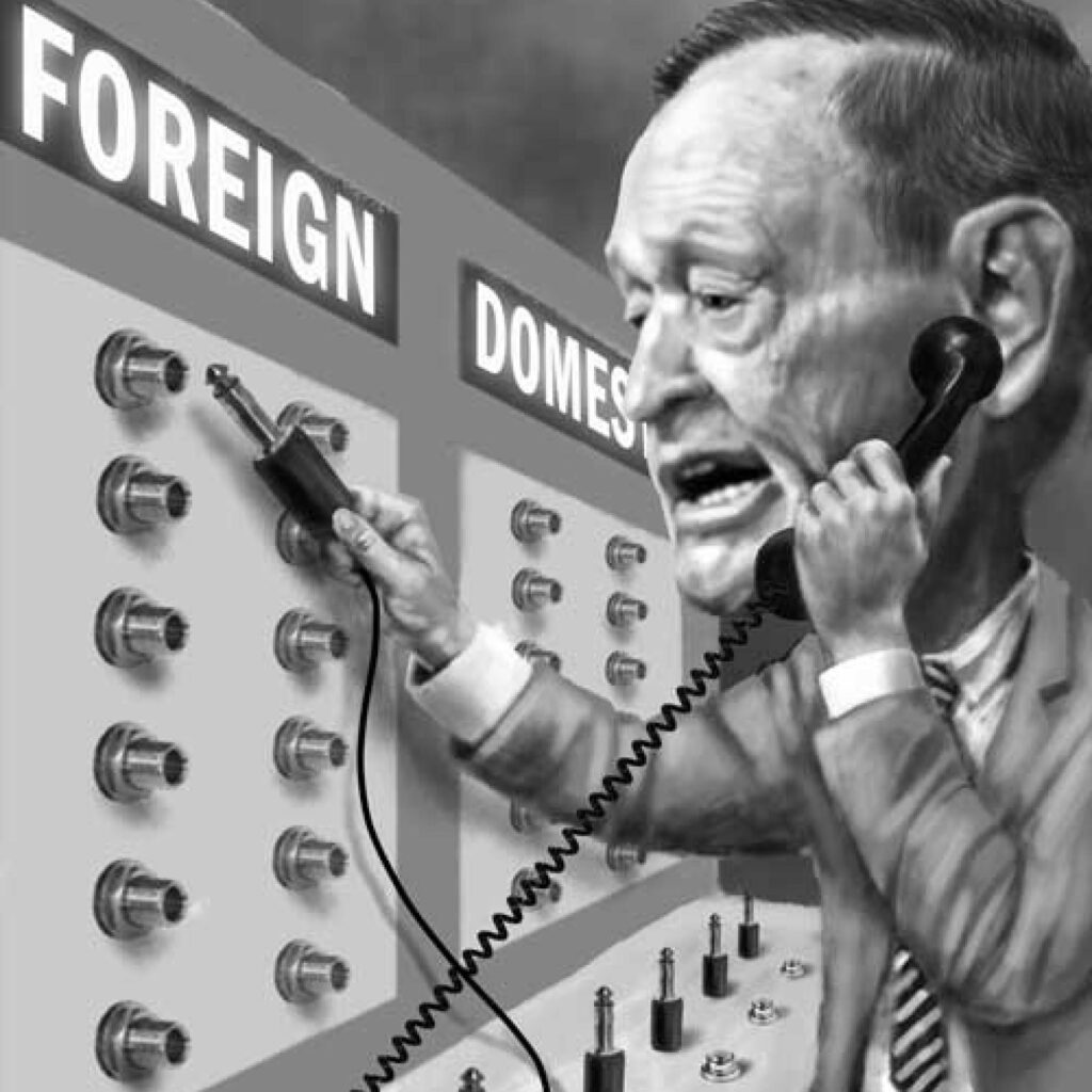 An illustration by John Fraser for Martin Laflamme’s March 2026 review of “Chrétien and the World,” edited by Jack Cunningham and John Meehan.