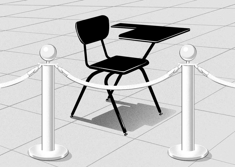 An illustration by Diana Bolton for Amanda Perry’s March 2026 review of "Séparés mais égaux" by Christophe Allaire Sévigny.