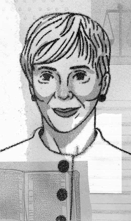 An illustration by Paige Stampatori for David Marks Shribman’s April 2026 review of “Hunting History” by Erna Paris.