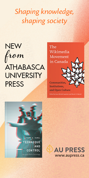 Article page ad for Athabasca University Press.
