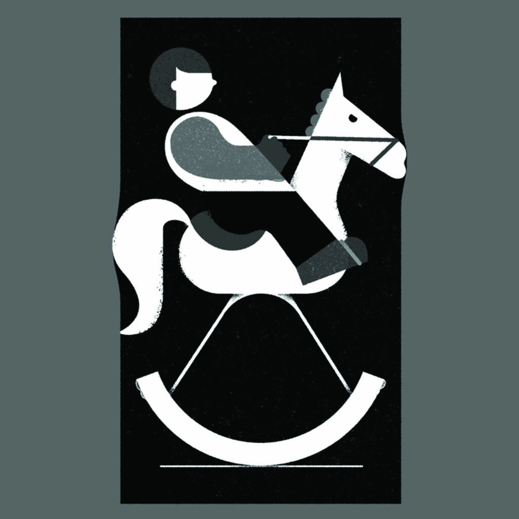 An illustration by Karsten Petrat for Graham Fraser’s June 2026 review of “L’Enfant vieux,” by Stéphane Kelly.