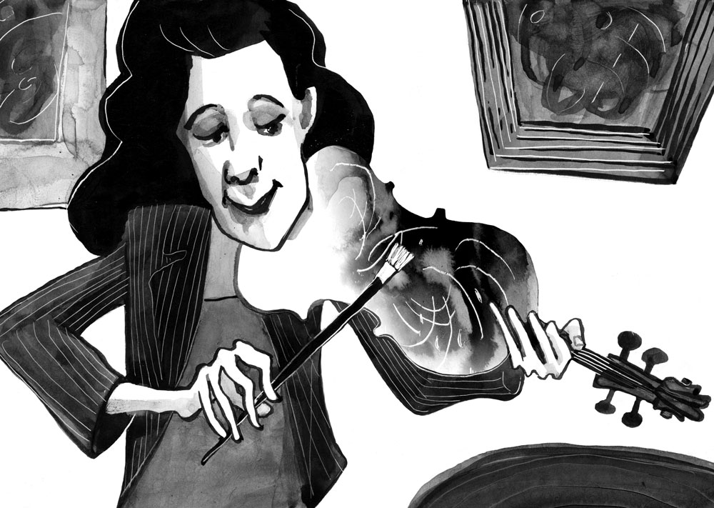 An illustration by Silas Kaufman for Keith Garebian’s June 2026 review of “Edna Taçon,” by Renée van der Avoird.