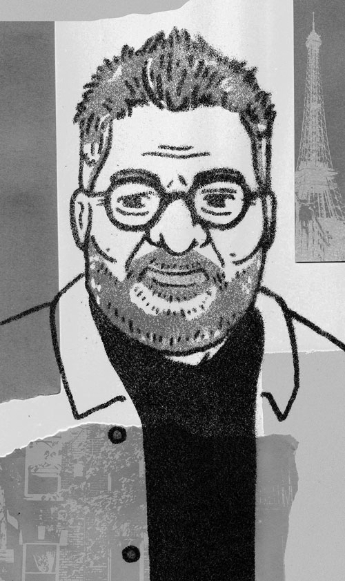 An illustration by Paige Stampatori for Catherine Khordoc’s June 2026 review of “Paris en vrac” and “Vingt-trois secrets bien gardés” by Michel Tremblay.