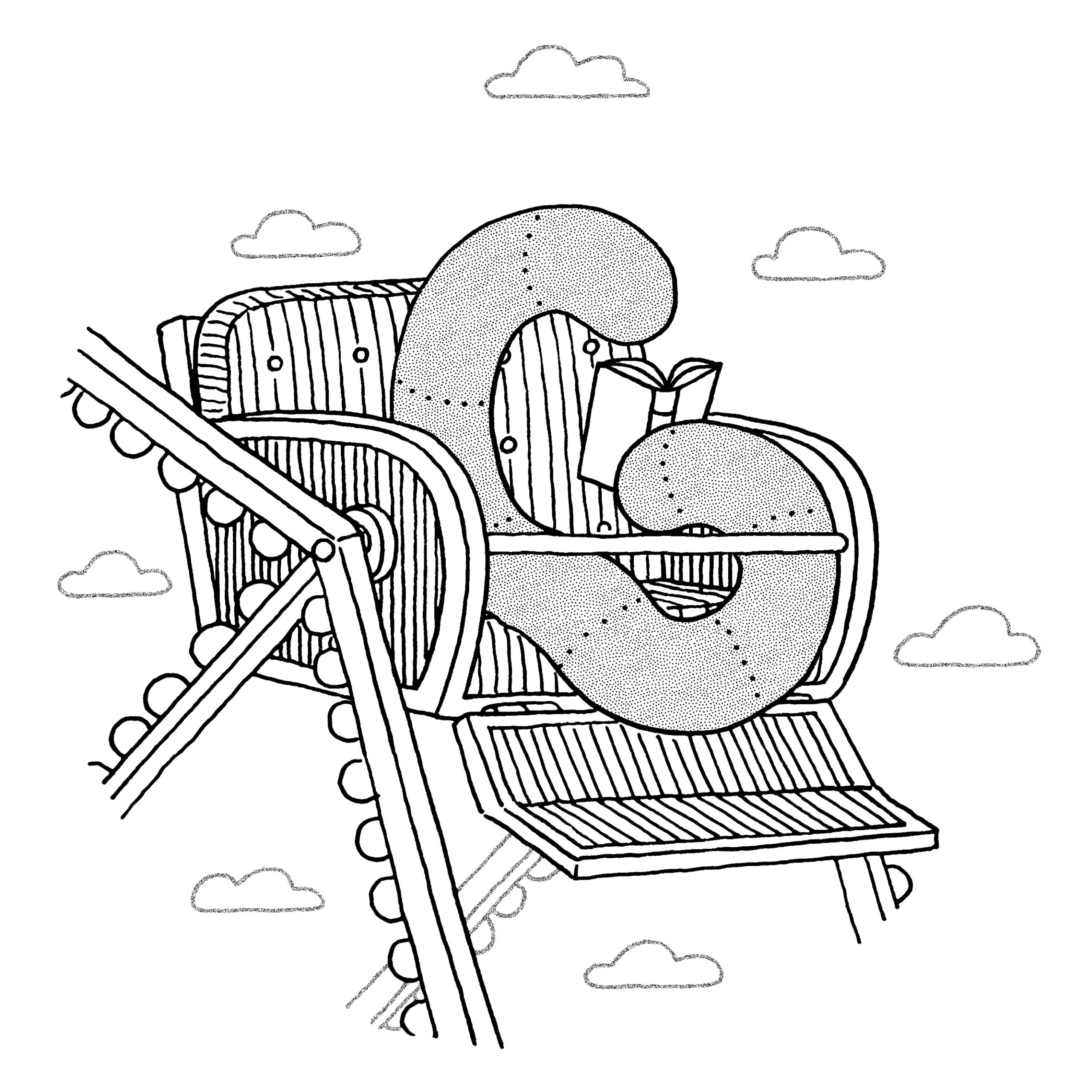Bookworm, no. 147 homage image. Worm on a ferris wheel.