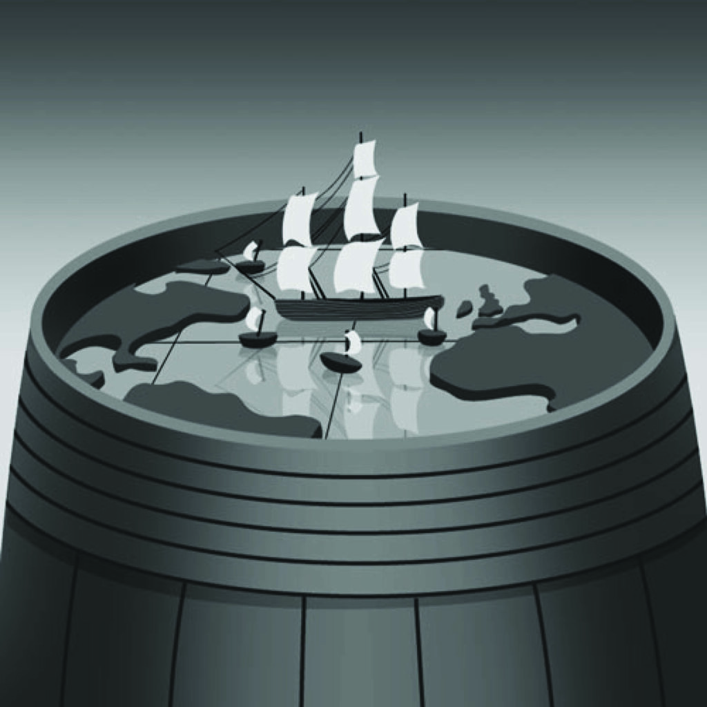 An illustration by Nick Lowndes for Daniel Woolf’s June 2026 review of “Canada in the Age of Rum,” by Allan Greer.