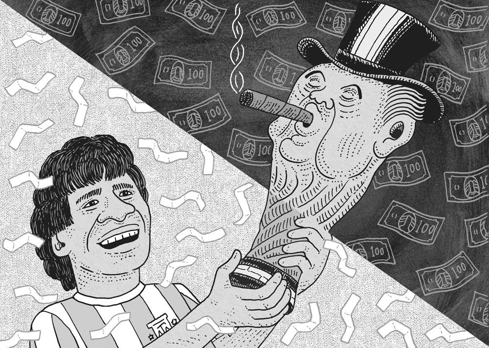 An illustration by Tom Chitty for James Brooke-Smith’s July/August 2026 article “Pitch Perfect?”