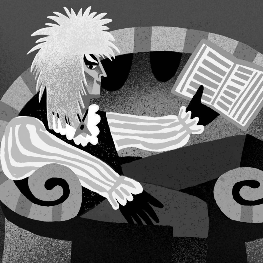 An illustration by Sandi Falconer for Kevin Jagernauth’s October 2026 review of “It’s Only Forever: Labyrinth,” by Jes Battis.