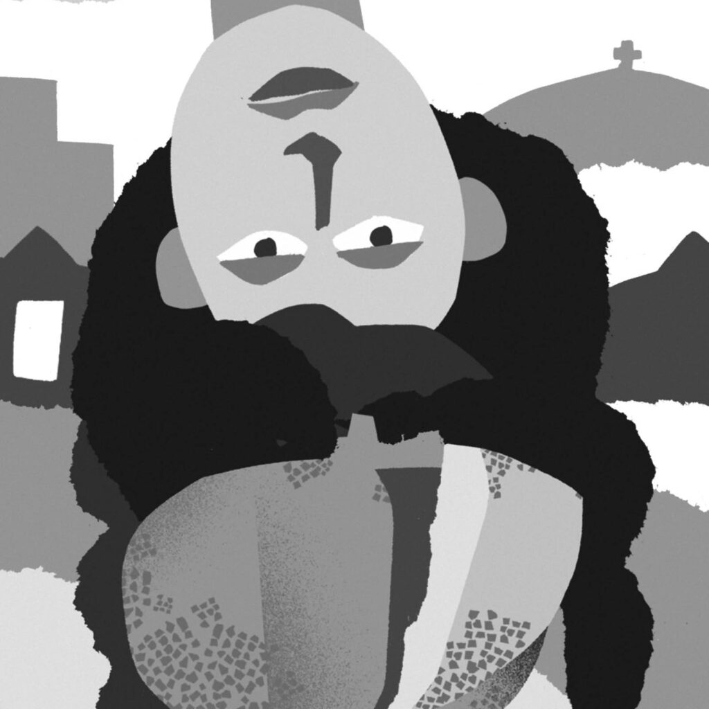 An illustration by Dave Murray for Kevin Jagernauth’s November 2026 review of “The Colour of Time,” by Eric Dupont and translated by Peter McCambridge.
