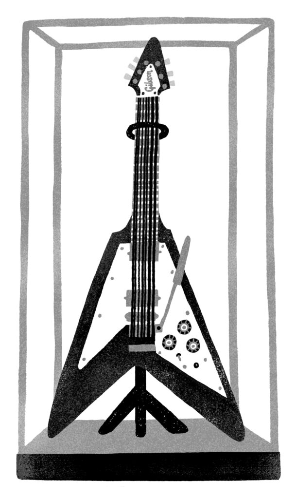 An illustration by Sandi Falconer for Michael Strizic’s November 2026 review of “Battle Axes,” by Sean Kelly.