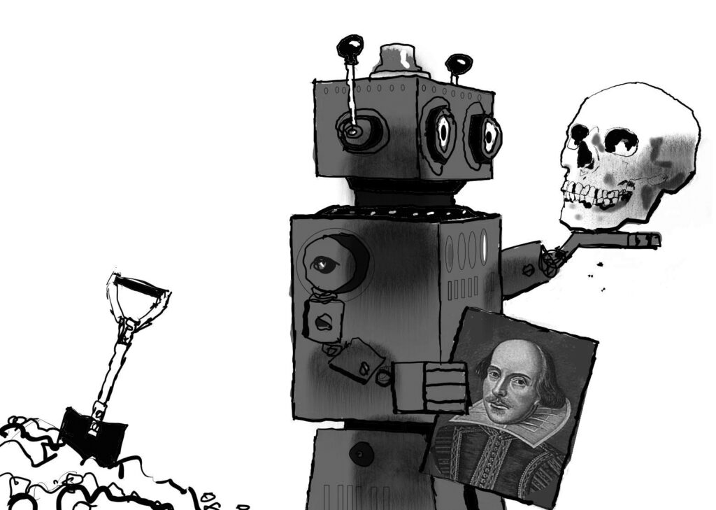 An illustration by Brian Gable for David Macfarlane’s November 2026 essay “A Quick Thank You.”