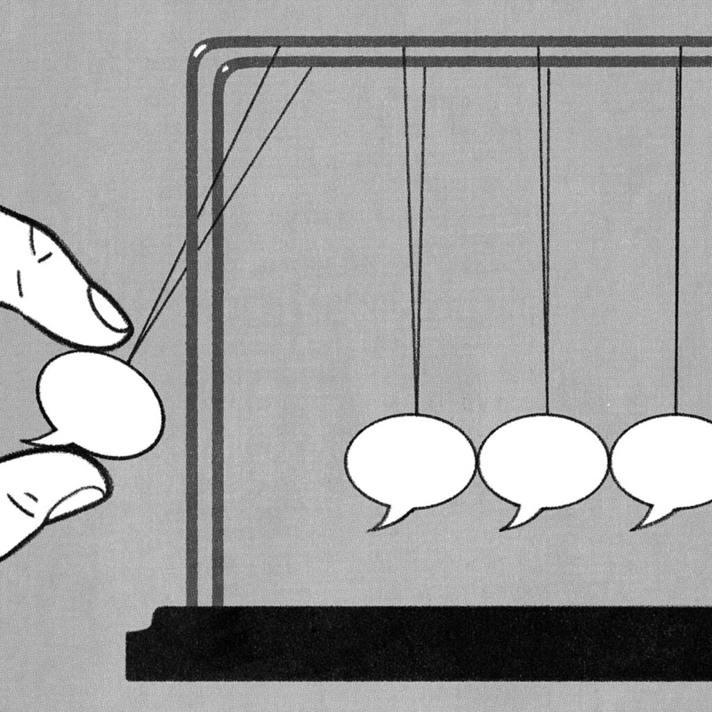 An illustration by Jori Bolton for Catriona Menzies-Pike’s November 2026 review of “The Ten Stories: What Aging Parents Want Us to Hear,” by Mary Ann McColl.