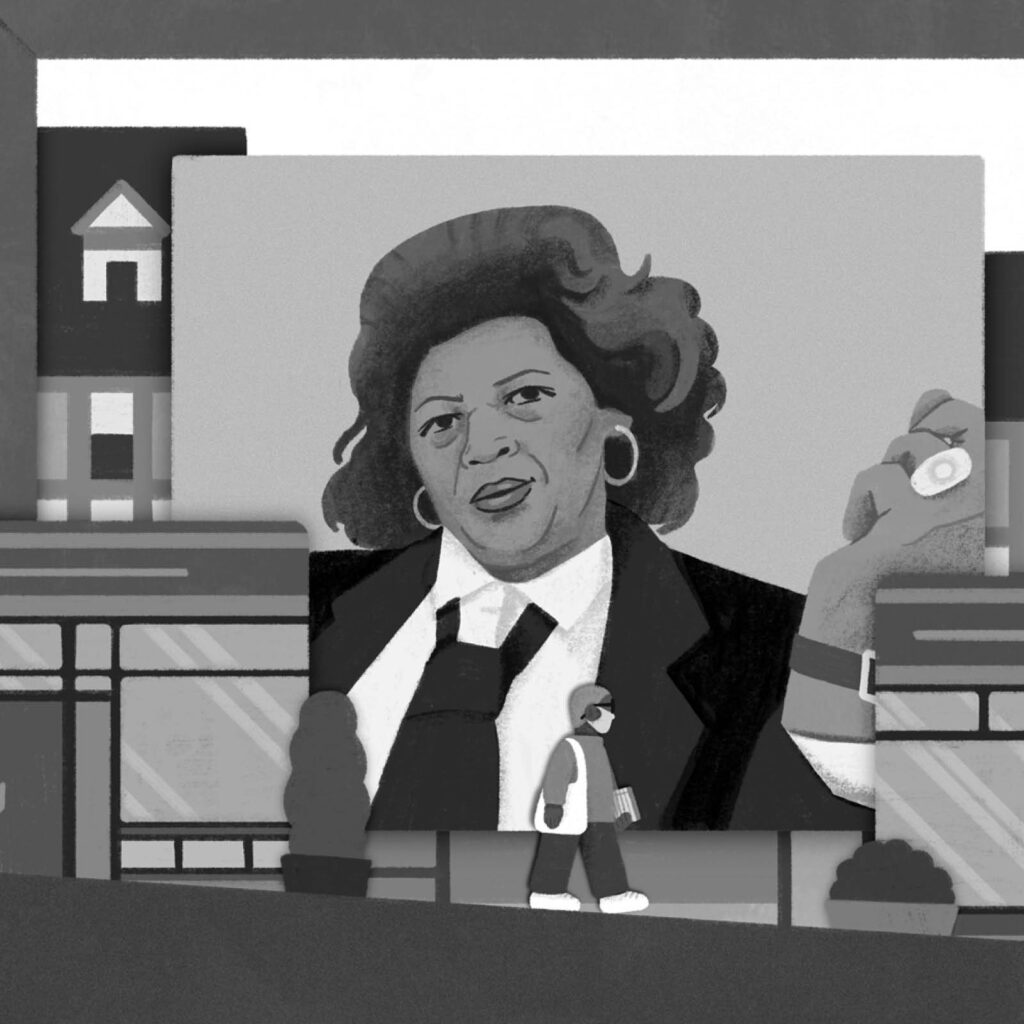 An illustration by Paige Stampatori for Evelyn C. White’s November 2026 essay “Worth a Thousand Words.”
