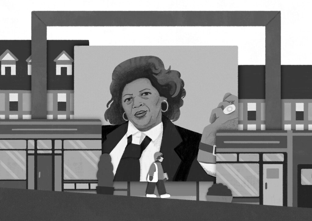 An illustration by Paige Stampatori for Evelyn C. White’s November 2026 essay “Worth a Thousand Words.”